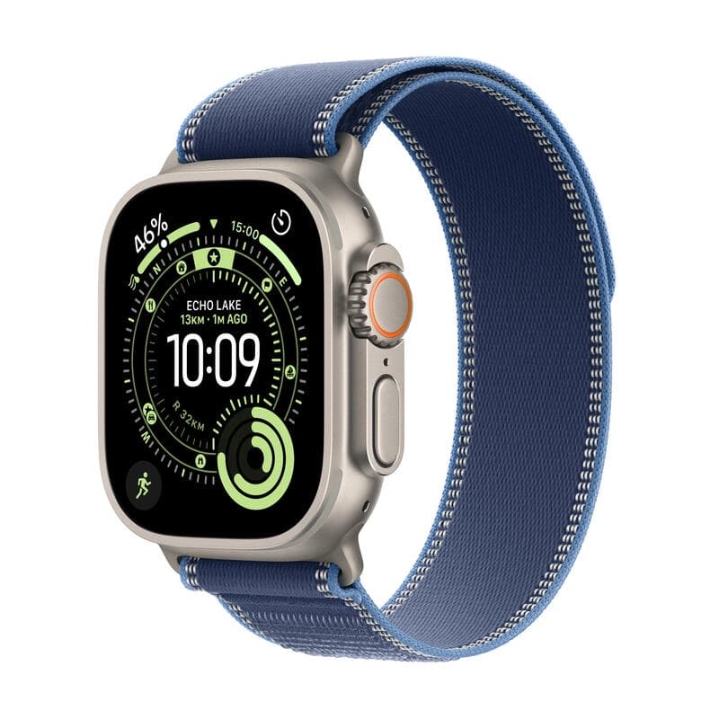Watch Ultra 3 GPS + Cellular 49mm Natural Titanium Case with Blue/Bright Blue Trail Loop - M/L